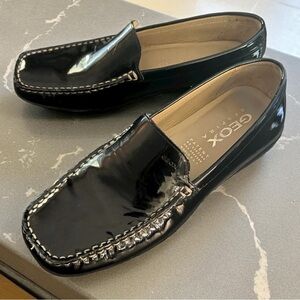 GEOX (6) Respira Patent Loafers Leather Black Slip On Stitching Non-Slip EU 36